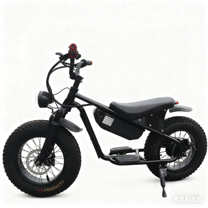 16inch Retro Wide Tire Electric Two-Wheeler Snow Off-Road Beach Lithium Battery Motorcycle Cross-Border Foreign Trade Manufacturer Wholesale