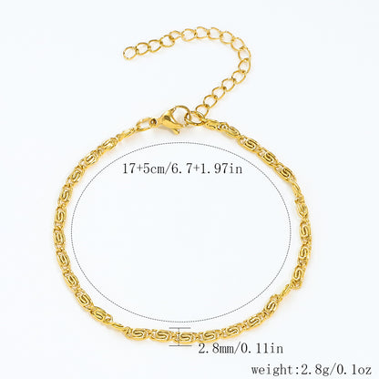 Stainless Steel Bracelet 18K Gold Vacuum Plating Furnace Versatile Simple Everyday Basic Bracelet Color-Preserving Jewelry