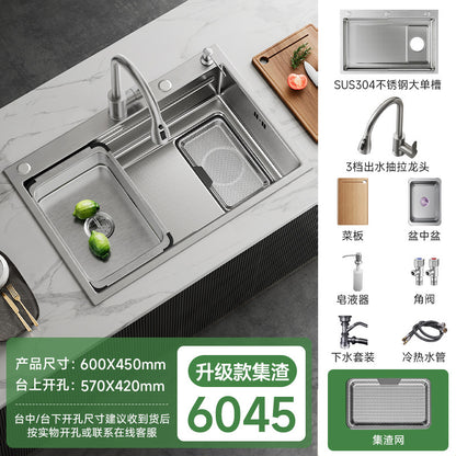 Jomoo Sink Large Single-Slot Kitchen Household 304 Stainless Steel Countertop Undermount Sink Dishwashing Sink Undermount Sink