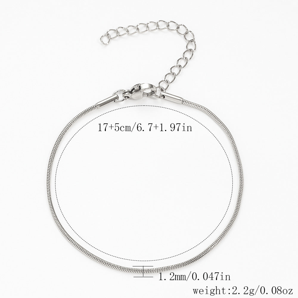 Stainless Steel Bracelet 18K Gold Vacuum Plating Furnace Versatile Simple Everyday Basic Bracelet Color-Preserving Jewelry