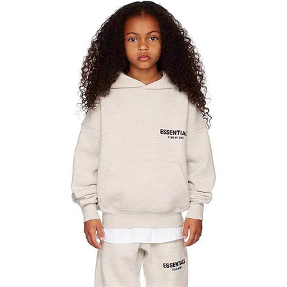 Trendy Brand Children's Clothing Essentials Autumn and Winter Suit Men's and Women's High Street Loose Hooded Fleece Sweater Pants