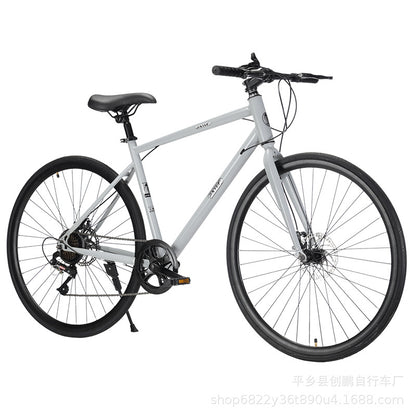 Straight Road Race Bicycle Double Disc Brake 700C Adult Variable Speed sports car Male and Female Student Racing Mountain Bike