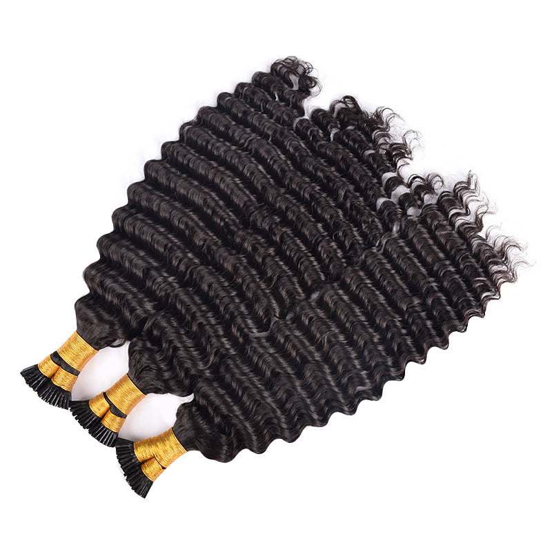 Manufacturer's Ready-Made Real Hair Wig Crystal Line Stick Hair Extension I-Tip Human Hair Wig Cross-Border Wig