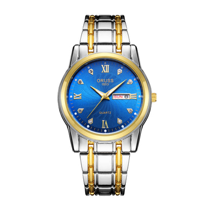Counter Automatic Movement Watch Men's Calendar Luminous Waterproof Ultra-thin Non-mechanical Watch Steel Domestic Watch Men