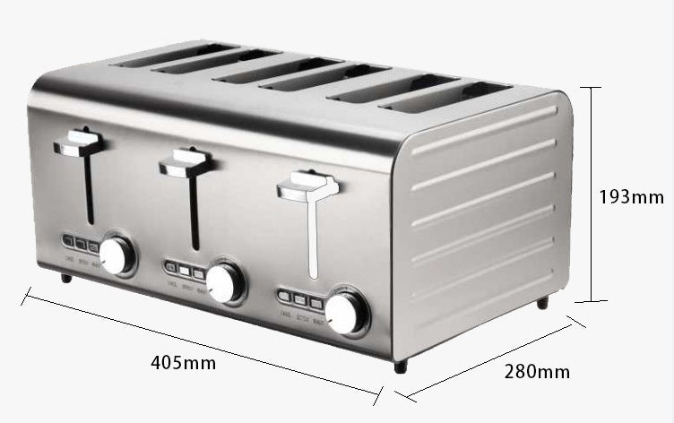 Heating Toasting Toaster Six Pieces Toast Bread Thawing Four Pieces Sandwich Stainless Steel Commercial Bread Maker Wholesale
