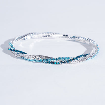 Women's Braided Crystal Bracelet Stretch High-end Bracelet Girlfriend Bracelet Light Luxury Photo Shooting Exquisite Jewelry