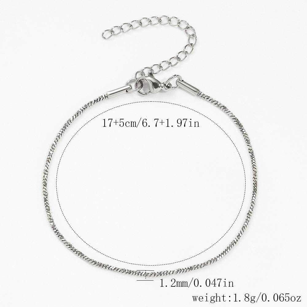 Stainless Steel Bracelet 18K Gold Vacuum Plating Furnace Versatile Simple Everyday Basic Bracelet Color-Preserving Jewelry