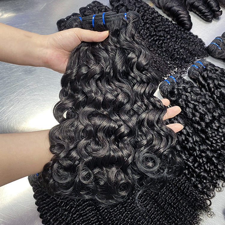 Wig Customized Human Hair Italian Curly Bundles Hair Curtain Cross-Border Women's Wig Hair Wig