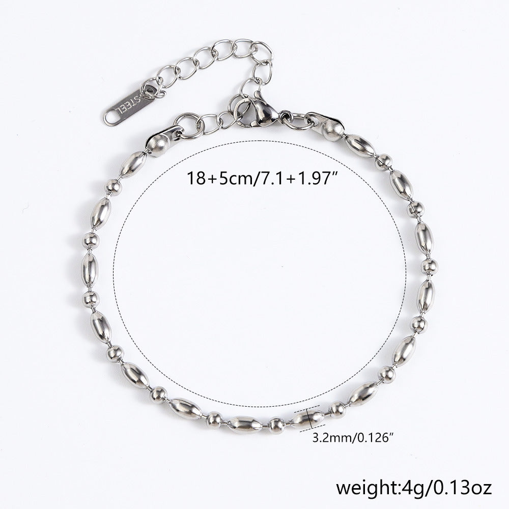 Stainless Steel Bracelet 18K Gold Vacuum Plating Furnace Versatile Simple Everyday Basic Bracelet Color-Preserving Jewelry