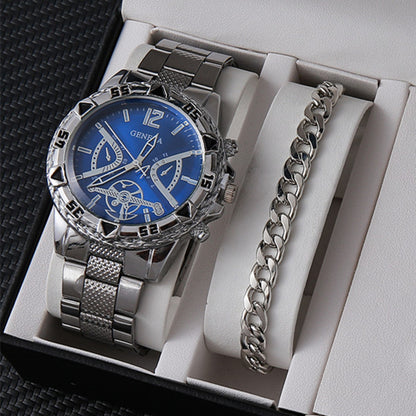 Factory direct sales calendar steel watch men's large dial quartz watch cross-border hot foreign trade men's watches wholesale