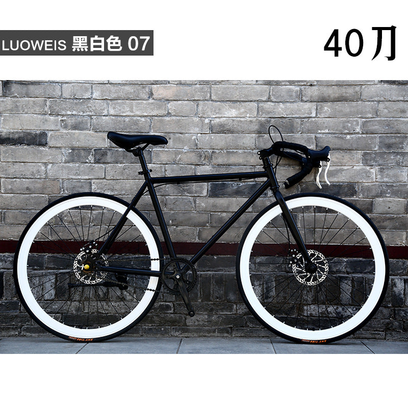 Dead flying bicycle men's road racing disc brake student women's bicycle adult sports car 24 inch 26 inch solid tire live flying