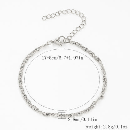 Stainless Steel Bracelet 18K Gold Vacuum Plating Furnace Versatile Simple Everyday Basic Bracelet Color-Preserving Jewelry