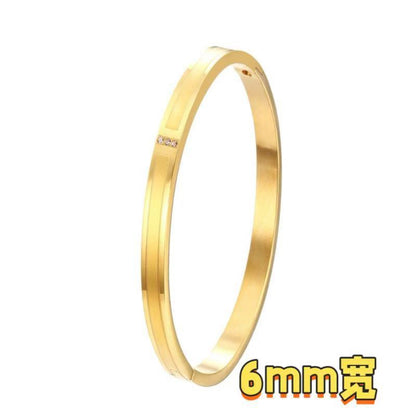 Cross-border Stainless Steel Bracelet Women's High-grade Electroplated Circle Bracelet Diamond Light Luxury Titanium Steel Fashion Jewelry
