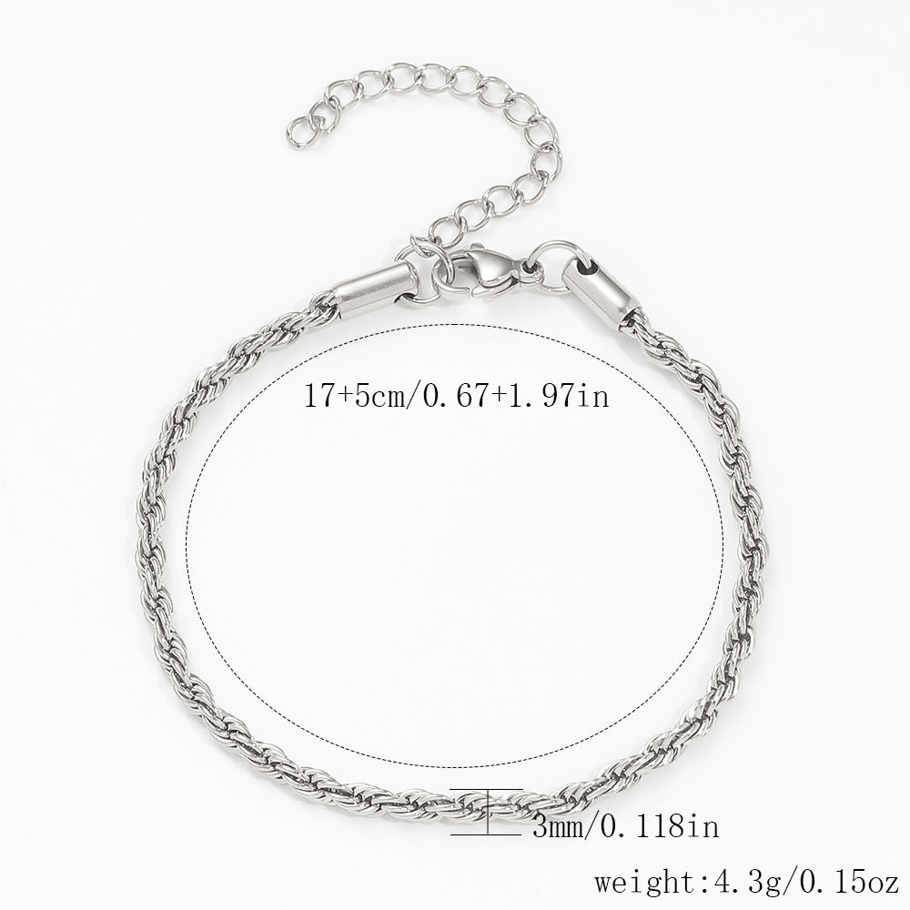 Stainless Steel Bracelet 18K Gold Vacuum Plating Furnace Versatile Simple Everyday Basic Bracelet Color-Preserving Jewelry