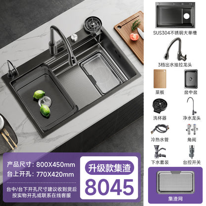 Jomoo Sink Large Single-Slot Kitchen Household 304 Stainless Steel Countertop Undermount Sink Dishwashing Sink Undermount Sink