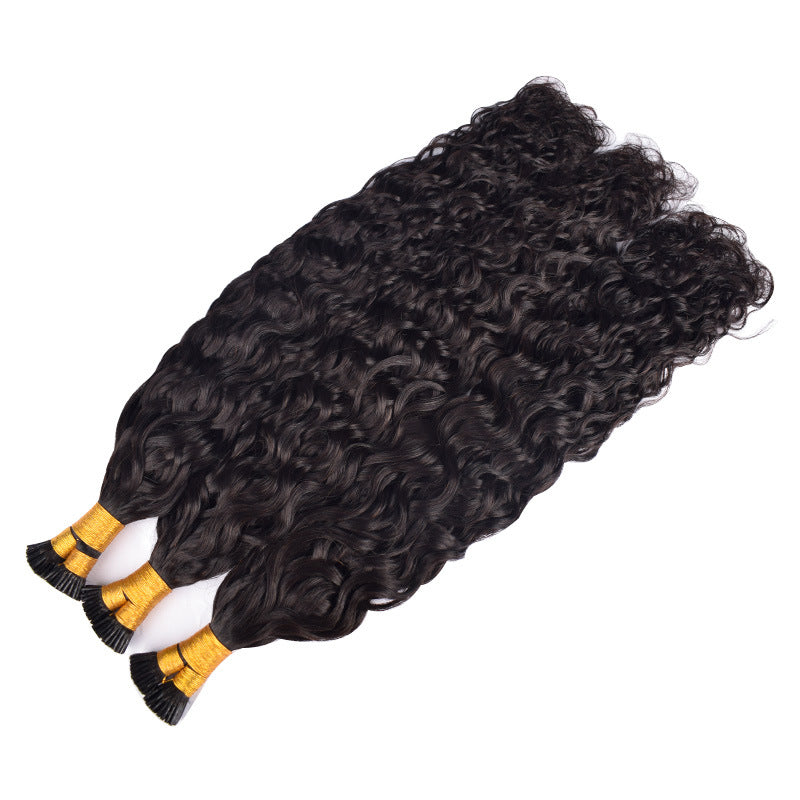 Manufacturer's Ready-Made Real Hair Wig Crystal Line Stick Hair Extension I-Tip Human Hair Wig Cross-Border Wig