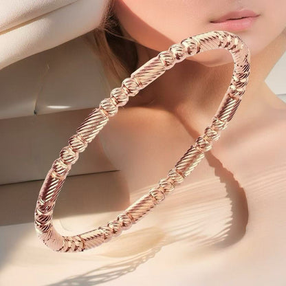 Cross-border Stainless Steel Bracelet Women's High-grade Electroplated Circle Bracelet Diamond Light Luxury Titanium Steel Fashion Jewelry