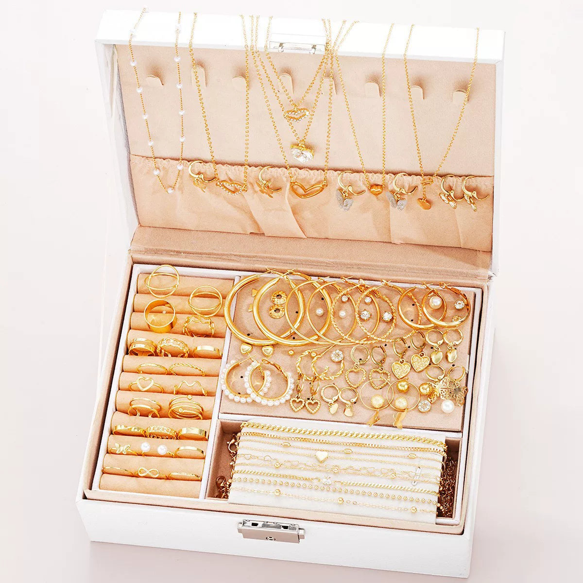 Jewelry Set New Cross-Border Hot European and American Hot Selling Imitation Pearl Alloy Jewelry Set (without Box)
