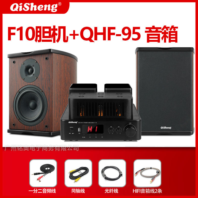 Qisheng Wooden Desktop Bookshelf Hifi Sound Quality High Power High Fidelity Tube Amplifier Passive Hifi Speaker