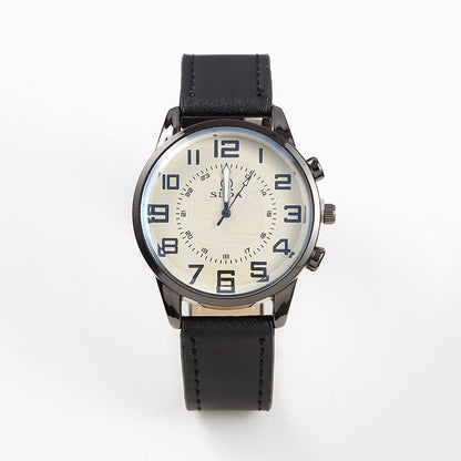 Popular Fashion Business Belt Simple Men's Watch Men's Casual Retro Digital Dial Student Quartz Watch Wholesale