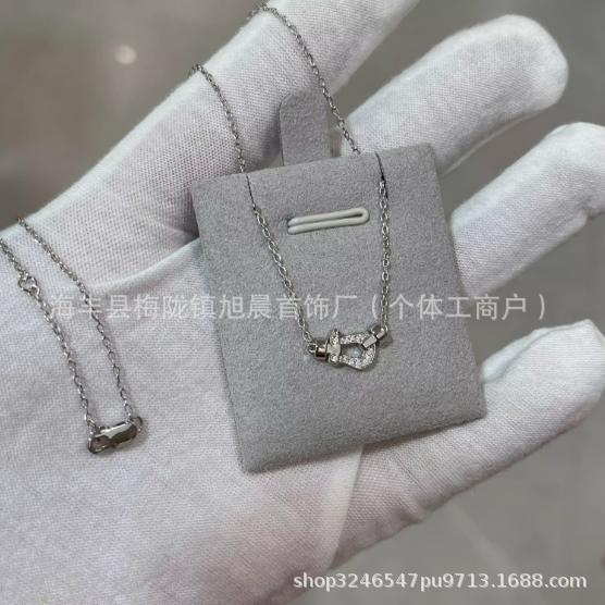 Fred Horseshoe Mini small size Full of Diamond Gifts Ins Lucky Small Bracelet Nautical Buckle Bracelet Necklace