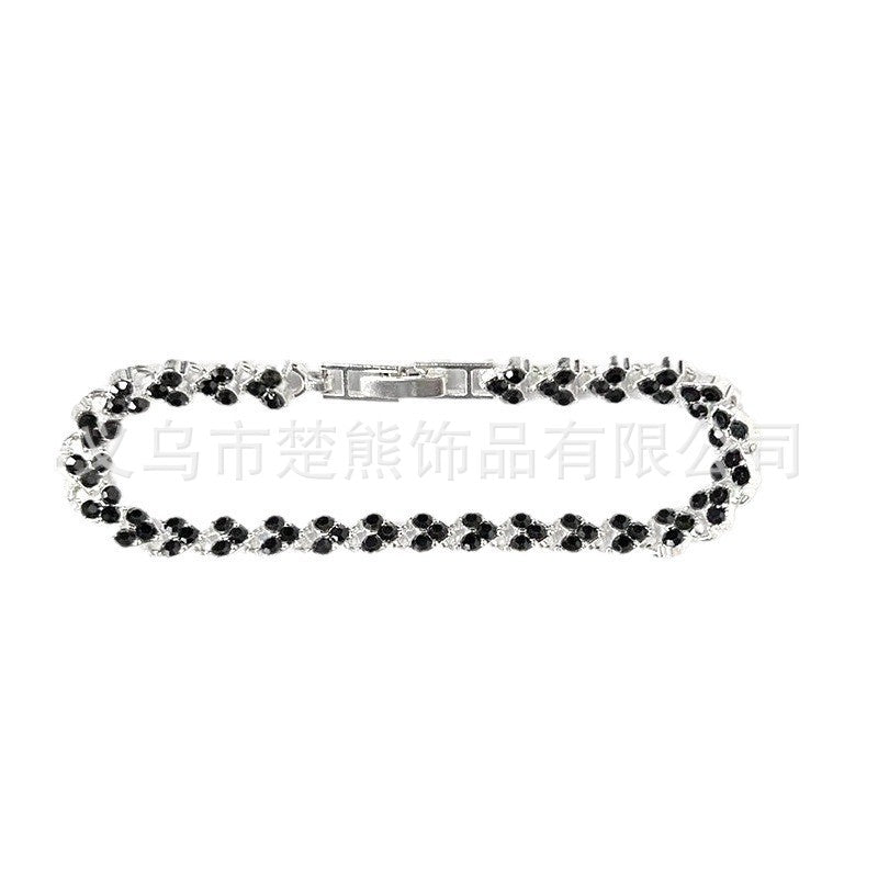 Wish Popular Heart-Shaped Diamond-Plated Silver-Plated Roman Bracelet Girls Fashion Crystal Bracelet Bracelet Bracelet
