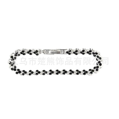 Wish Popular Heart-Shaped Diamond-Plated Silver-Plated Roman Bracelet Girls Fashion Crystal Bracelet Bracelet Bracelet