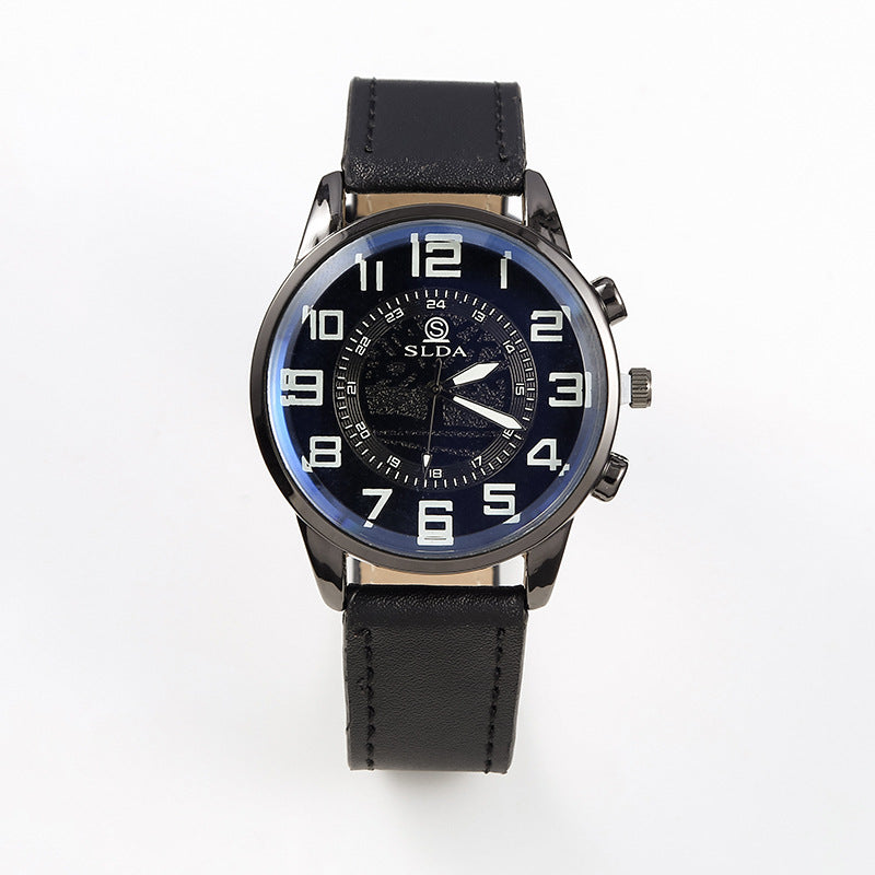 Popular Fashion Business Belt Simple Men's Watch Men's Casual Retro Digital Dial Student Quartz Watch Wholesale