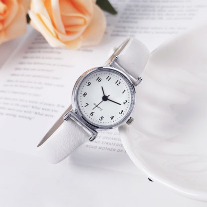 Cross-Border In-Stock Student Watches for Women, Niche Digital Thin Leather Strap Quartz Exam Ladies' Wholesale Student Electronic Watches
