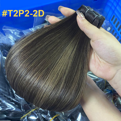 Human Hair Wig Hand Braided Hair Curtain Ladies Human Hair Genius Weft Bundles European and American Cross-Border