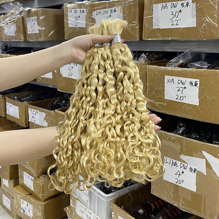 Customized Human Wig Deep Curly Multi-Color Hair Bundle Bulk Human Hair Real Hair Wig