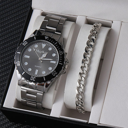 Factory direct sales calendar steel watch men's large dial quartz watch cross-border hot foreign trade men's watches wholesale