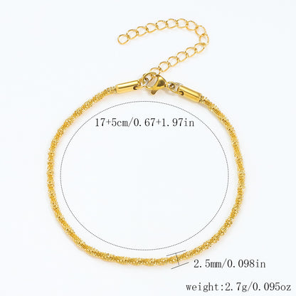 Stainless Steel Bracelet 18K Gold Vacuum Plating Furnace Versatile Simple Everyday Basic Bracelet Color-Preserving Jewelry