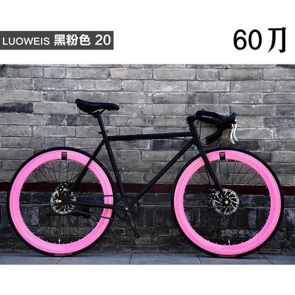 Dead flying bicycle men's road racing disc brake student women's bicycle adult sports car 24 inch 26 inch solid tire live flying