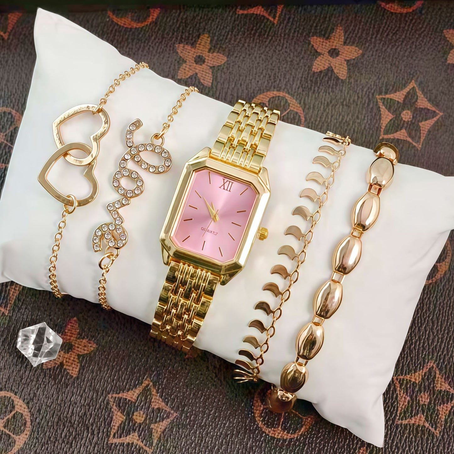 New Trendy Square Women's Quartz Watch Fashion Steel Band Women's Wristwatch Wholesale from Manufacturer in Stock