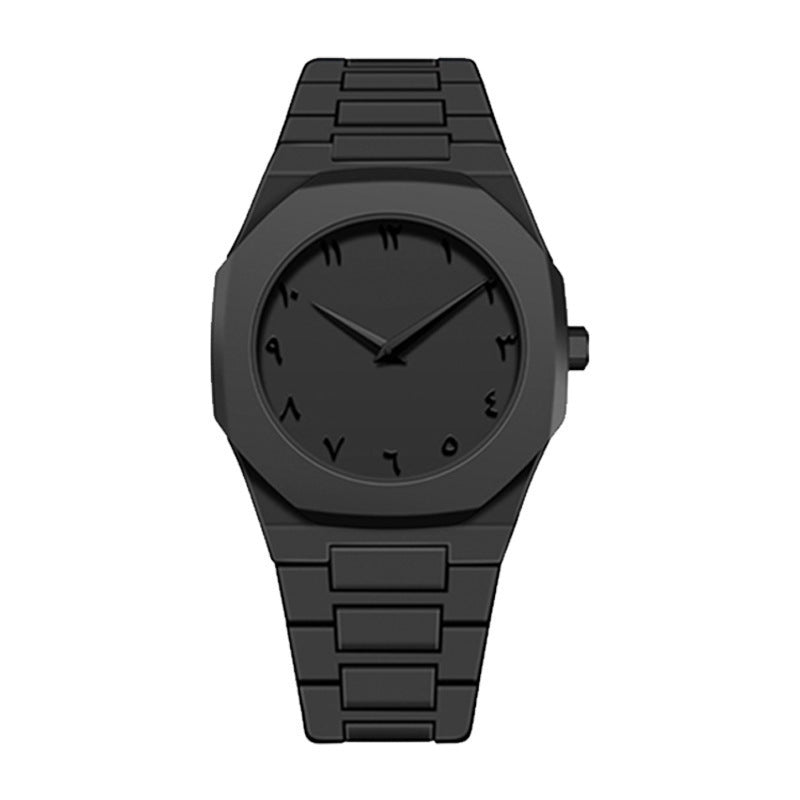 Watch Men's Popular Arabic Digital Middle East Hot Sale Black Matte Plastic Men's Watch Cross-Border Quartz Watch