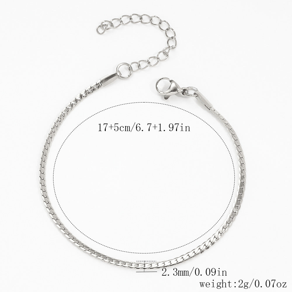 Stainless Steel Bracelet 18K Gold Vacuum Plating Furnace Versatile Simple Everyday Basic Bracelet Color-Preserving Jewelry