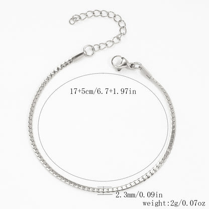 Stainless Steel Bracelet 18K Gold Vacuum Plating Furnace Versatile Simple Everyday Basic Bracelet Color-Preserving Jewelry