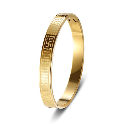 Cross-border Stainless Steel Bracelet Women's High-grade Electroplated Circle Bracelet Diamond Light Luxury Titanium Steel Fashion Jewelry