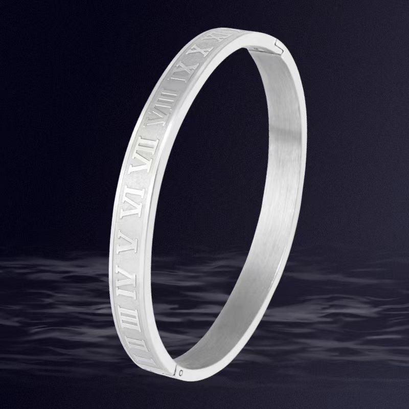 European and American Cross-Border Stainless Steel Bracelet, Titanium Steel Nail Bracelet for Women, Non-Fading, Simple, Versatile, Fashionable and Elegant Bracelet