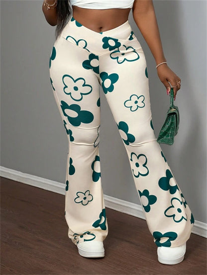 European and American Summer New Women's Clothing Cross-Border Foreign Trade Casual Printed Slim Hip-Covering Casual Trousers