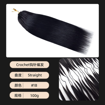 Wig Human Hair Crochet Braided Hair Real Hair Full Head Human Hair Wig European and American Cross-Border Human Hair