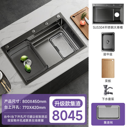 Jomoo Sink Large Single-Slot Kitchen Household 304 Stainless Steel Countertop Undermount Sink Dishwashing Sink Undermount Sink
