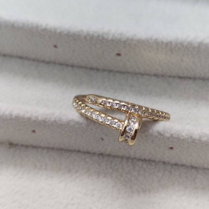 Kajia's New Ring, Fashionable and Beautiful Full Diamond Nail Ring for Men and Women, High Version Fashionable and Beautiful Couple Gift