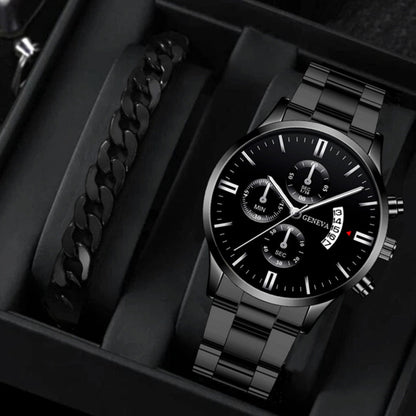 Factory direct sales calendar steel watch men's large dial quartz watch cross-border hot foreign trade men's watches wholesale