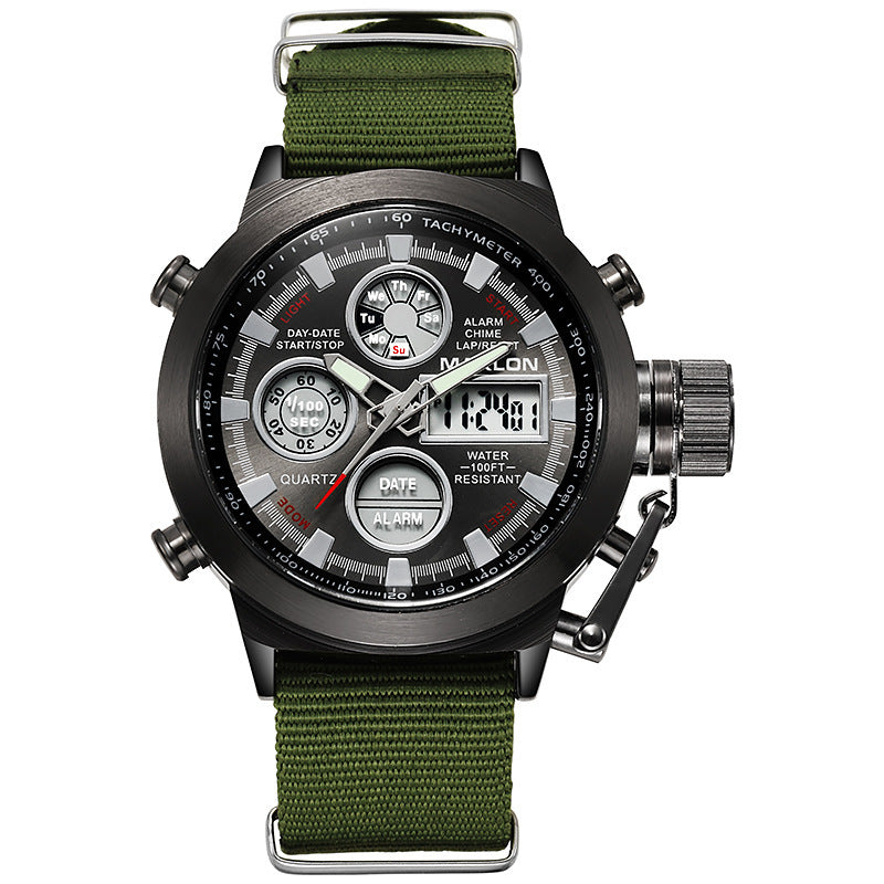 Factory wholesale MAKLON watches wholesale explosion belt quartz double core watches high-end outdoor sports watches