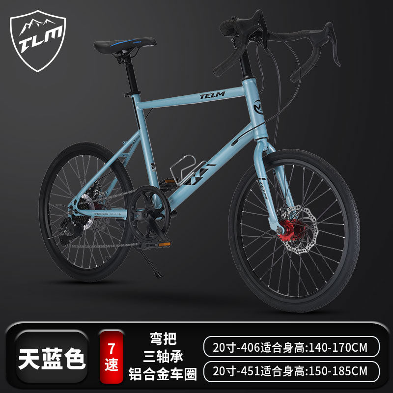 New 20-inch Road Bike Curved and Straight-handle Variable Speed Road Competition sports car Young Students Small Wheel Bicycle