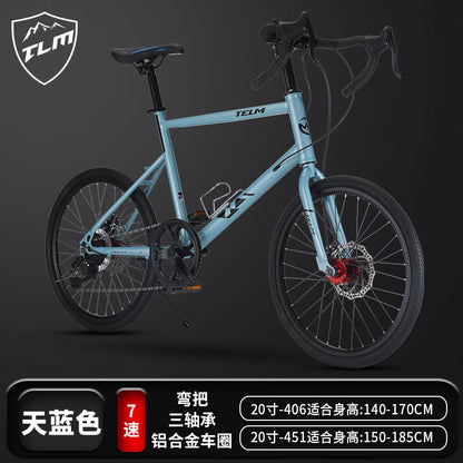 New 20-inch Road Bike Curved and Straight-handle Variable Speed Road Competition sports car Young Students Small Wheel Bicycle