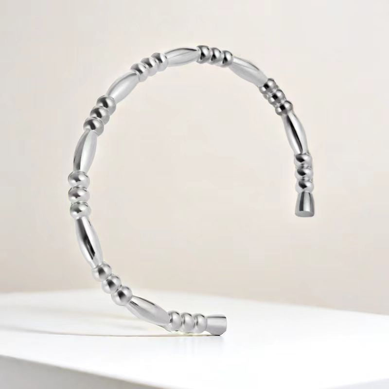 Cross-border Stainless Steel Bracelet Women's High-grade Electroplated Circle Bracelet Diamond Light Luxury Titanium Steel Fashion Jewelry