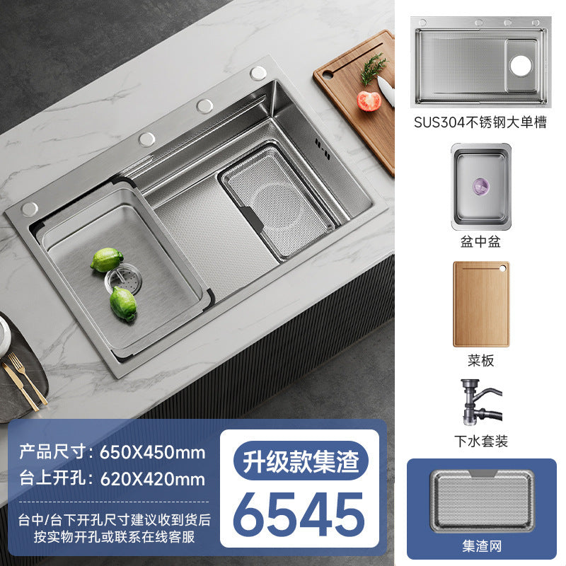 Jomoo Sink Large Single-Slot Kitchen Household 304 Stainless Steel Countertop Undermount Sink Dishwashing Sink Undermount Sink